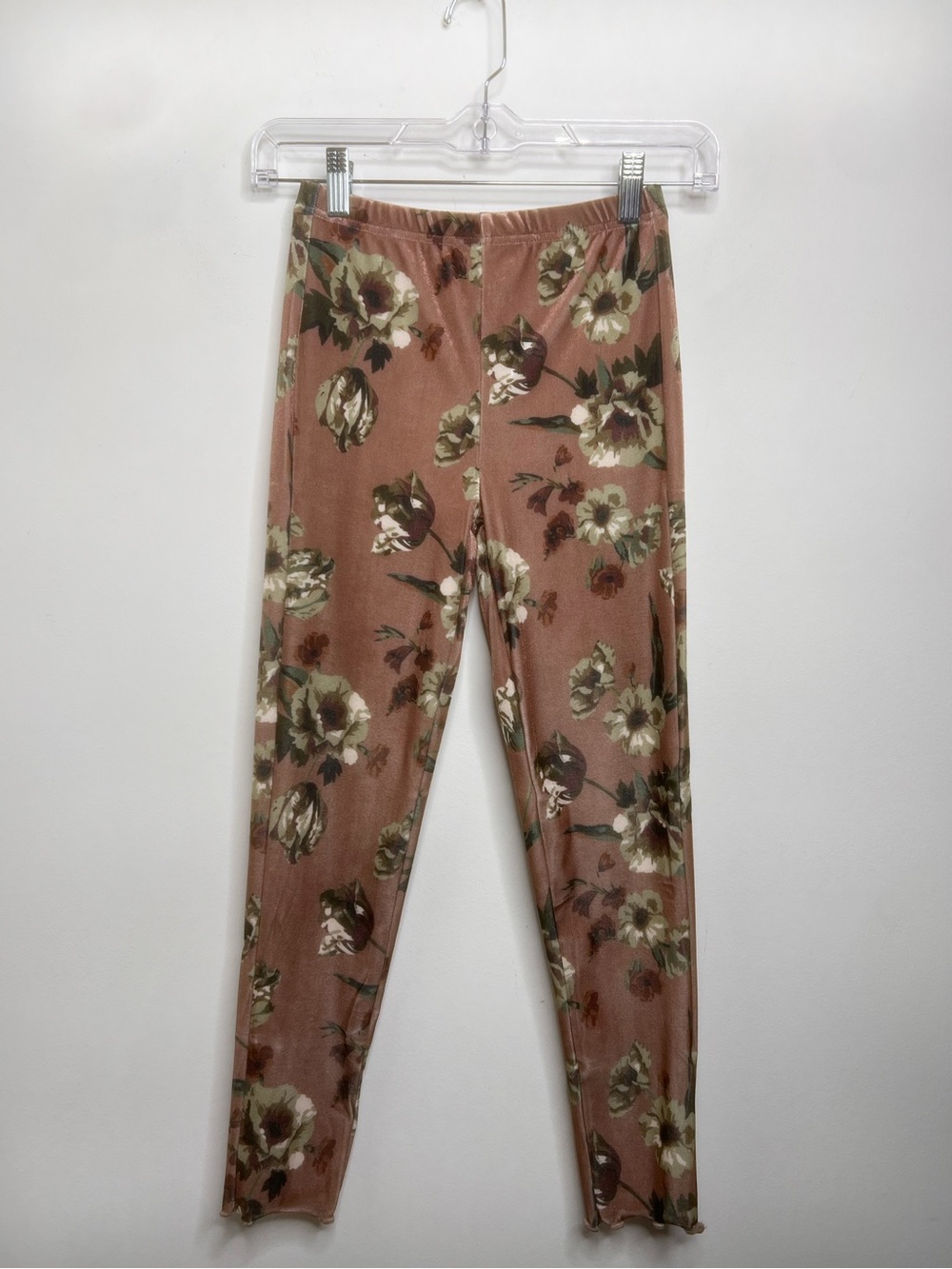 Joyfolie Myla Legging in Pink Velour Floral NWT Sizes 4, 10 Mauve